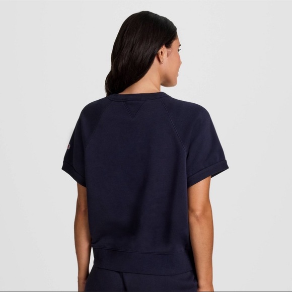 Champion Women's Short Sleeve Fleece Top - Navy Blue XL - Picture 2 of 11